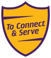 To connect and serve badge